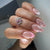 Almond French Glossy Medium Pink Press on Nails