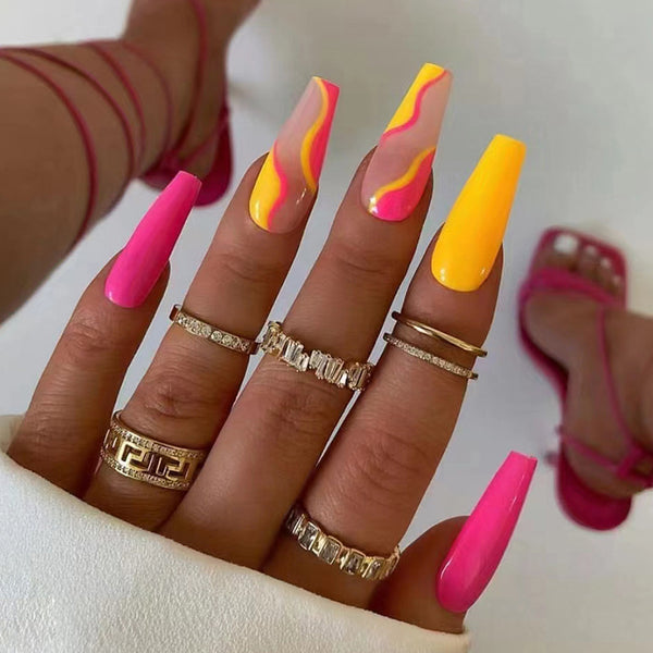 12 Sizes-24 Pcs Press On Nails W146