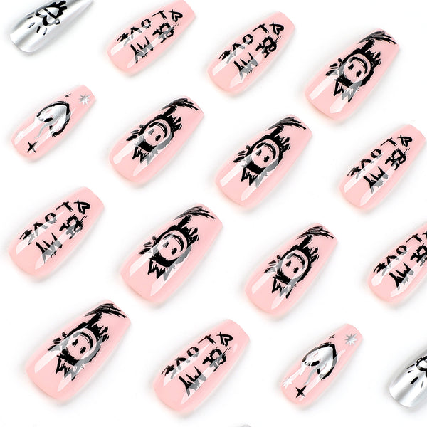 12 Sizes-24 Pcs Press On Nails JP2615