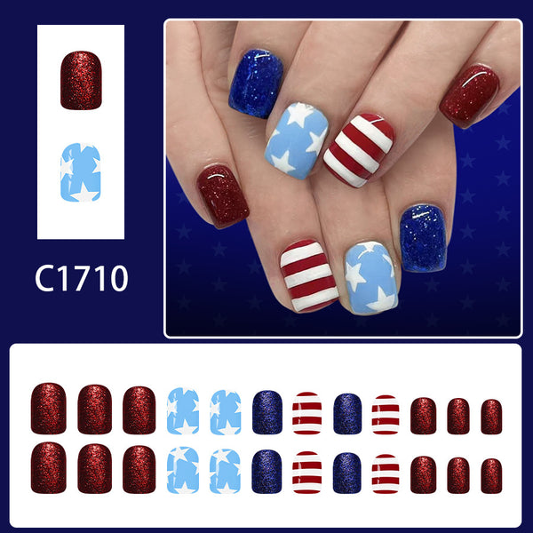 12 Sizes-24 Pcs Press On Nails C1710
