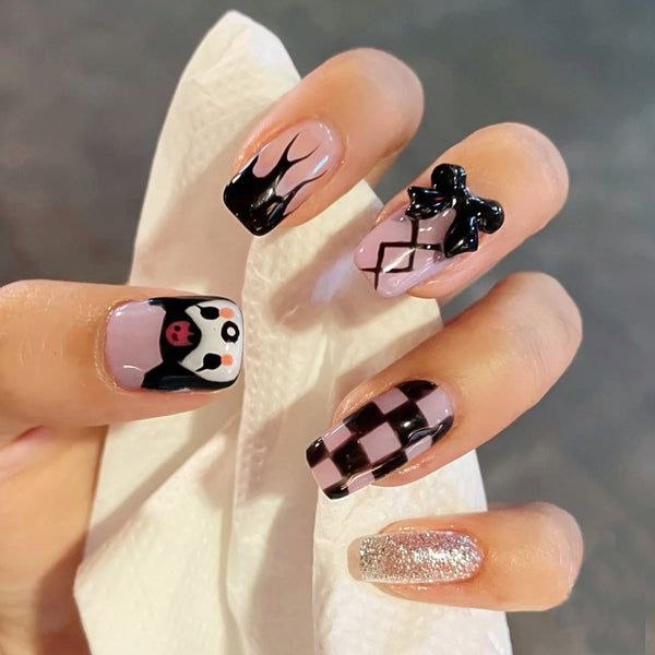 12 Sizes-24 Pcs Press On Nails JP1377