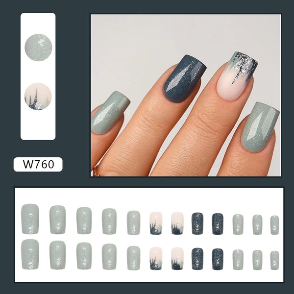 12 Sizes-24 Pcs Press On Nails W760