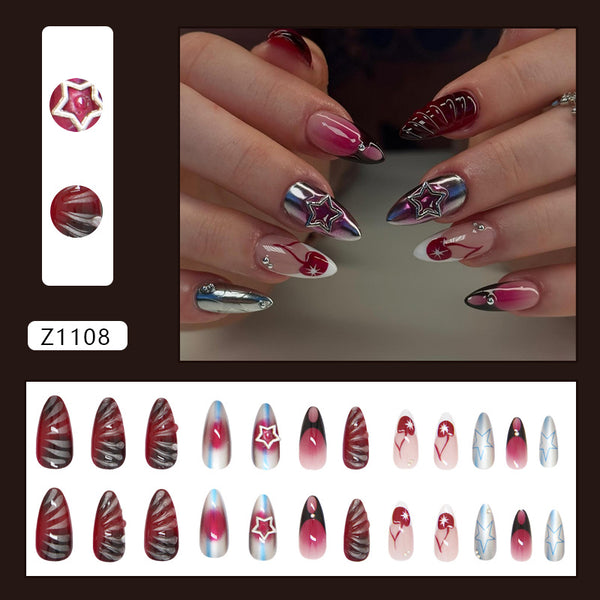12 Sizes-24 Pcs Press On Nails Z1108
