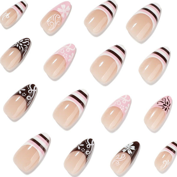 12 Sizes-24 Pcs Press On Nails JP4458
