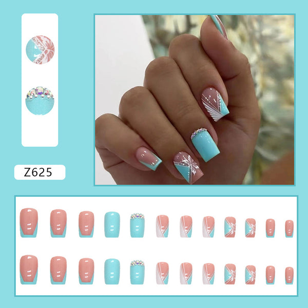 12 Sizes-24 Pcs Press On Nails Z625