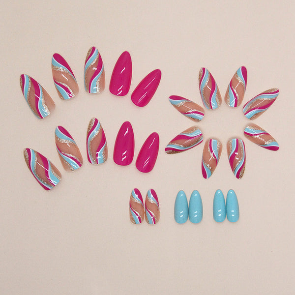 12 Sizes-24 Pcs Press On Nails W1315