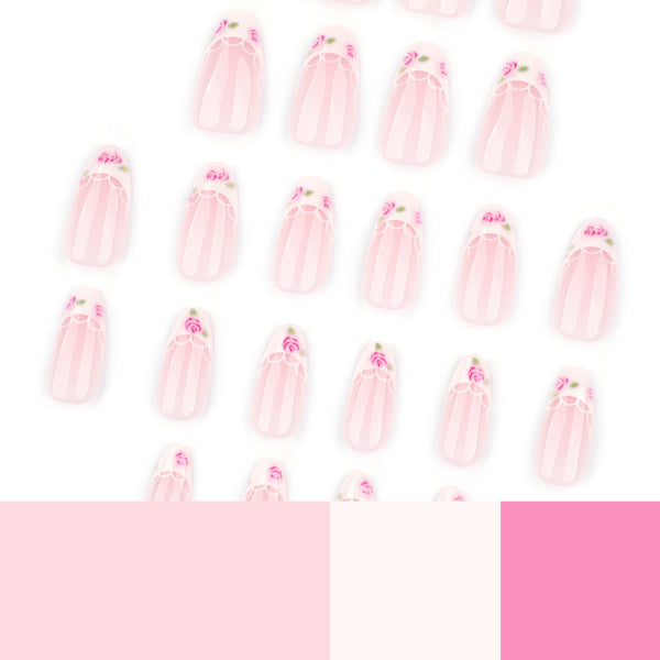 12 Sizes-24 Pcs Press On Nails JP4301