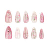 Almond Glossy Medium Pink Press on Nails