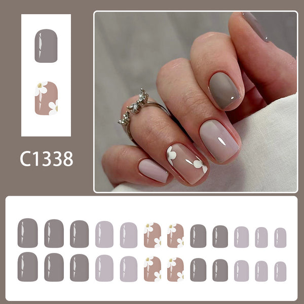 12 Sizes-24 Pcs Press On Nails C1338
