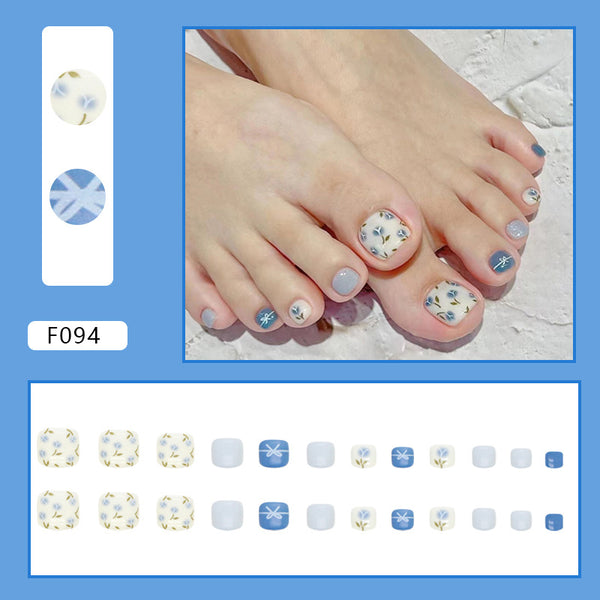 12 Sizes-24 Pcs Press On Nails F094