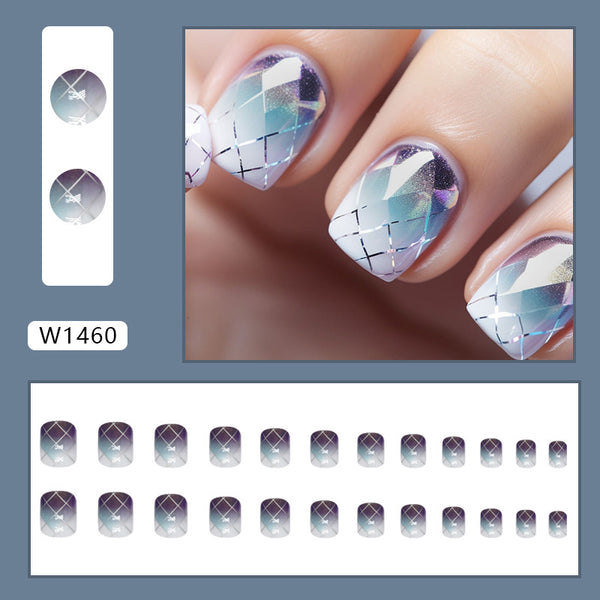 12 Sizes-24 Pcs Press On Nails W1460