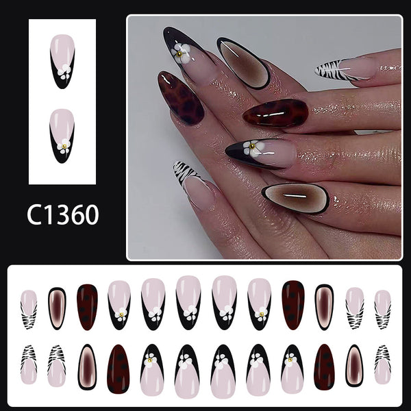 12 Sizes-24 Pcs Press On Nails C1360