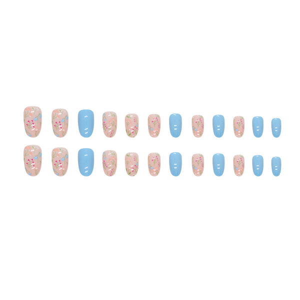 12 Sizes-24 Pcs Press On Nails W1186