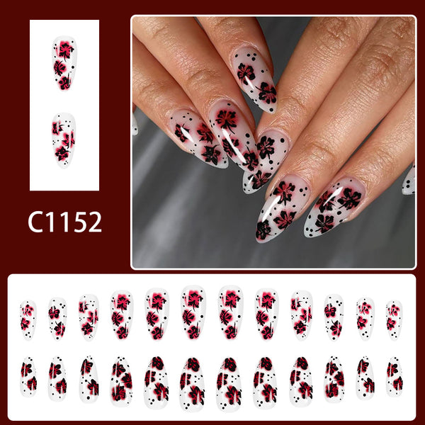 12 Sizes-24 Pcs Press On Nails C1152