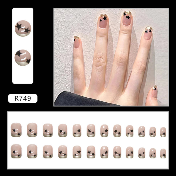 12 Sizes-24 Pcs Press On Nails R721