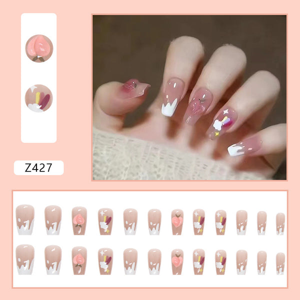 12 Sizes-24 Pcs Press On Nails Z408