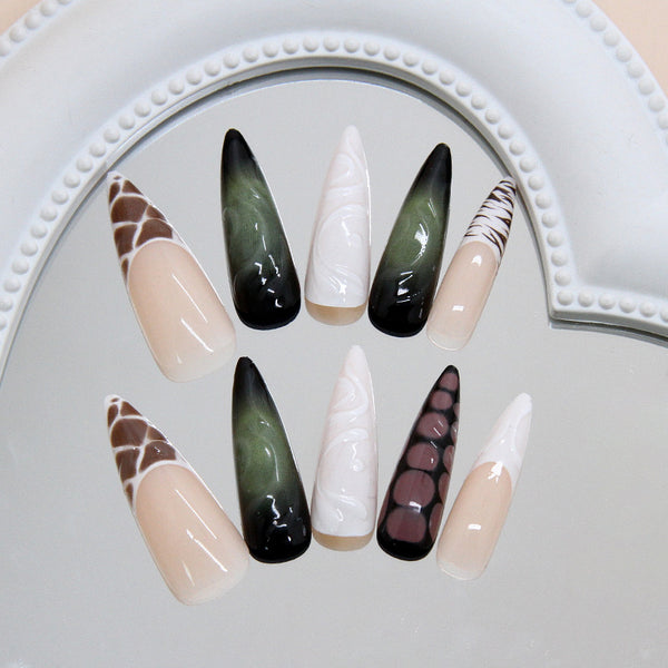 12 Sizes-24 PcsPress On Nails W2052