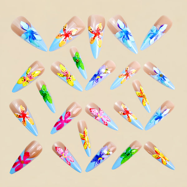 12 Sizes-24 Pcs Press On Nails Y1395