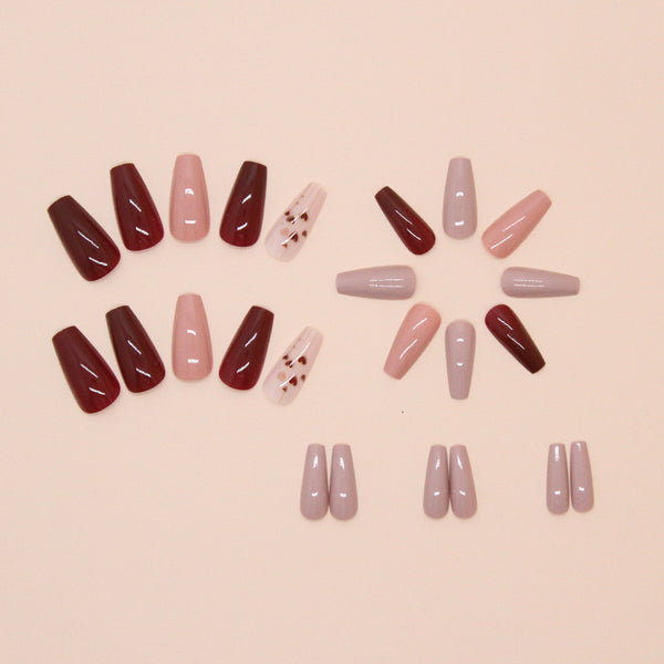 12 Sizes-24 Pcs Press On Nails W1702