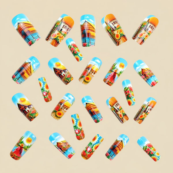 12 Sizes-24 Pcs Press On Nails Y1033
