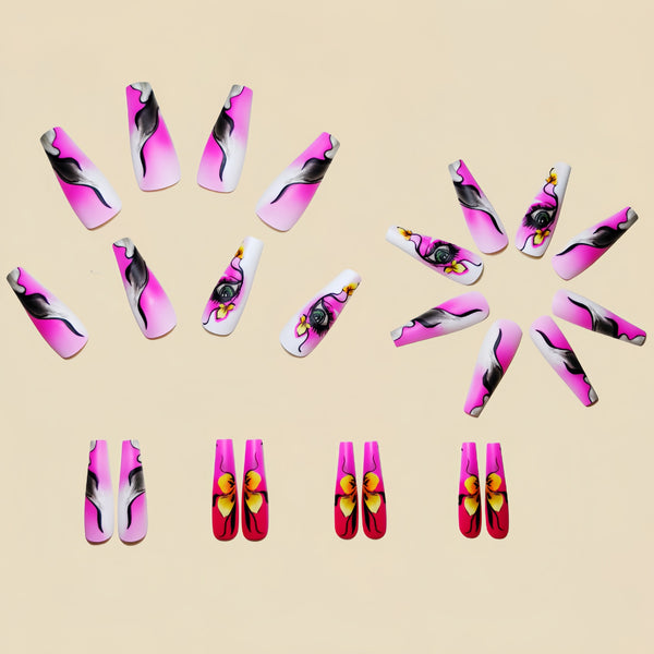 12 Sizes-24 Pcs Press On Nails Y258