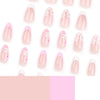 Almond French Glossy Medium Pink Press on Nails