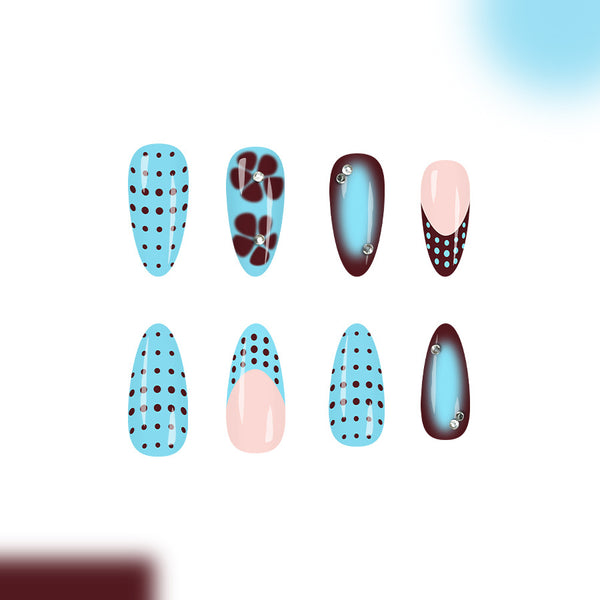 12 Sizes-24 Pcs Press On Nails C1361