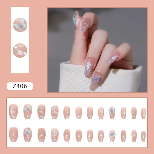 12 Sizes-24 Pcs Press On Nails Z406