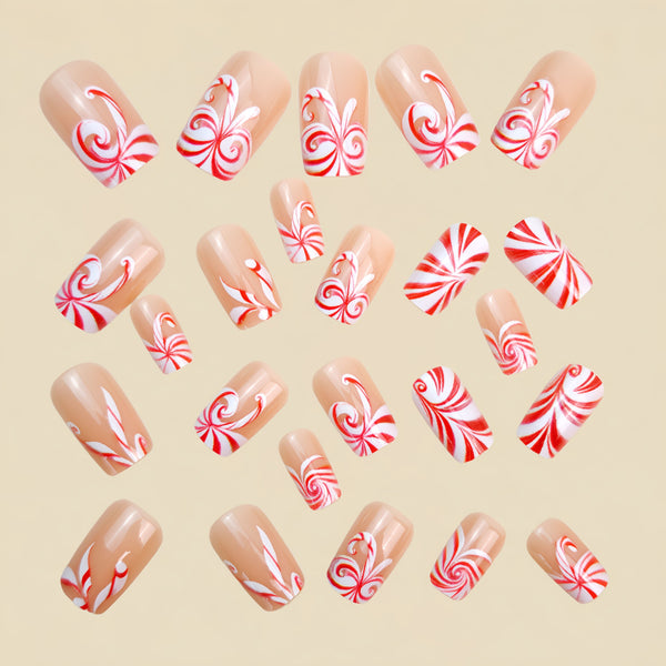 12 Sizes-24 Pcs Press On Nails Y1307