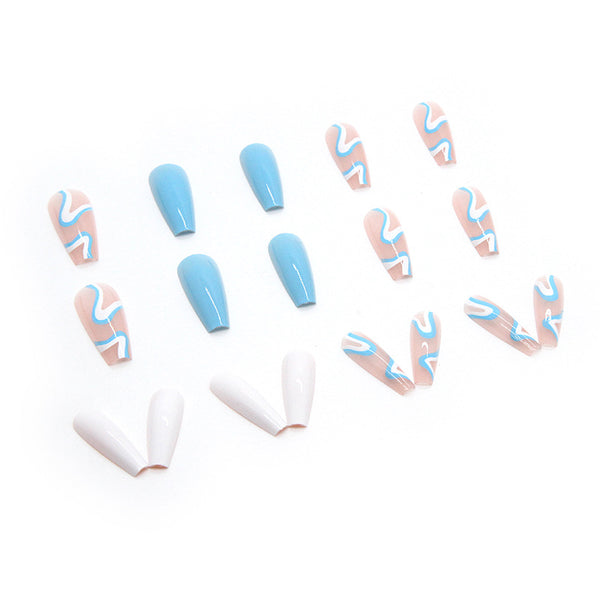12 Sizes-24 Pcs Press On Nails W199