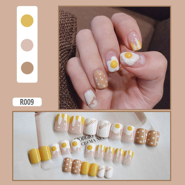 12 Sizes-24 Pcs Press On Nails R001
