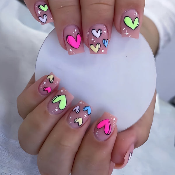 12 Sizes-24 Pcs Press On Nails Y117