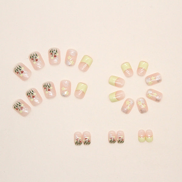 12 Sizes-24 Pcs Press On Nails R751