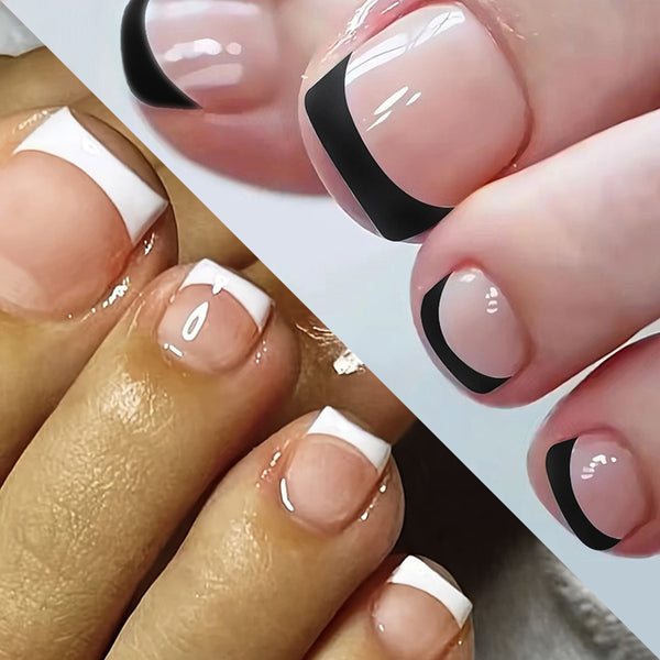 48 Pcs Press On Nails FrenchToe-2-48pcs