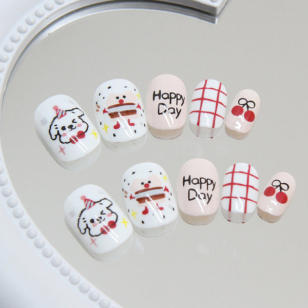 12 Sizes-24 Pcs Press On Nails K017
