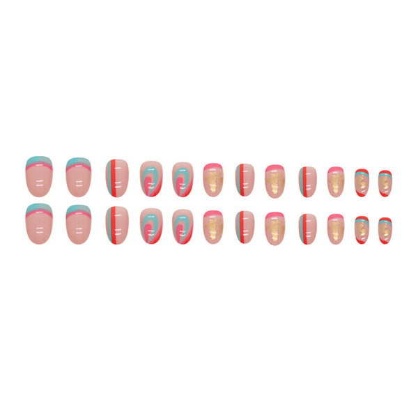 12 Sizes-24 Pcs Press On Nails W1126