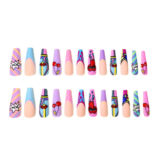 12 Sizes-24 Pcs Press On Nails Y083