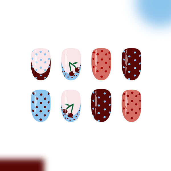 12 Sizes-24 Pcs Press On Nails C1382