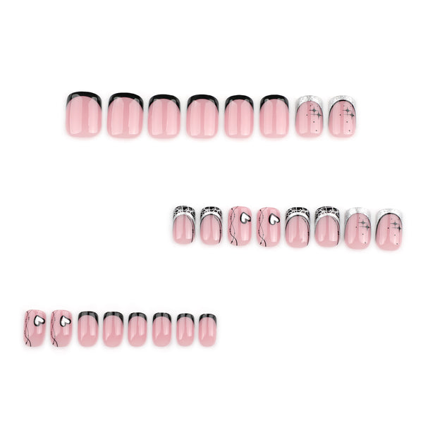 12 Sizes-24 Pcs Press On Nails JP3692