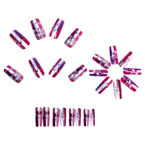 12 Sizes-24 Pcs Press On Nails Y1885