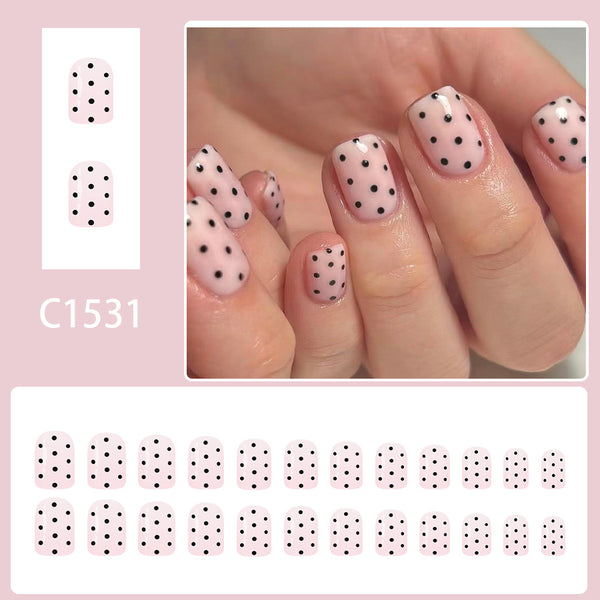 12 Sizes-24 Pcs Press On Nails C1531
