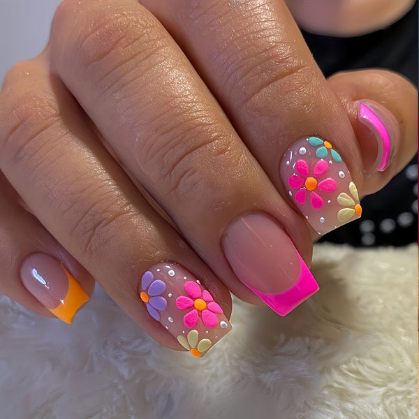 12 Sizes-24 Pcs Press On Nails Y091
