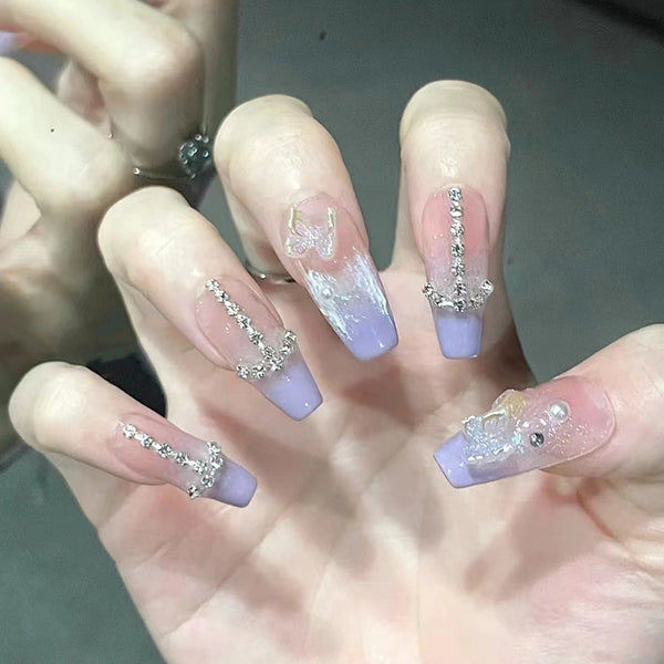 12 Sizes-24 Pcs Press On Nails Z405