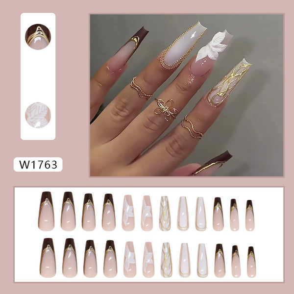 12 Sizes-24 Pcs Press On Nails W1763