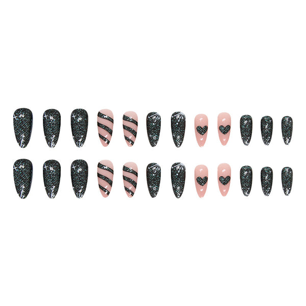12 Sizes-24 Pcs Press On Nails W1038