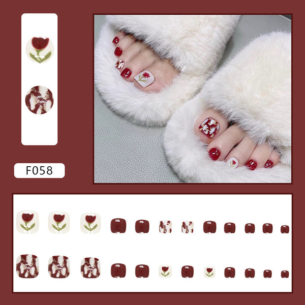 12 Sizes-24 Pcs Press On Nails F058