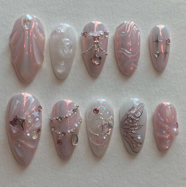 12 Sizes-24 Pcs Press On Nails JP3401
