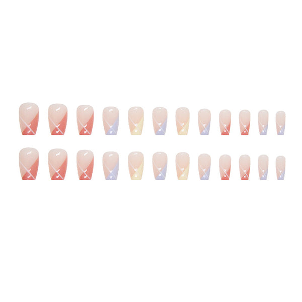 12 Sizes-24 Pcs Press On Nails R731