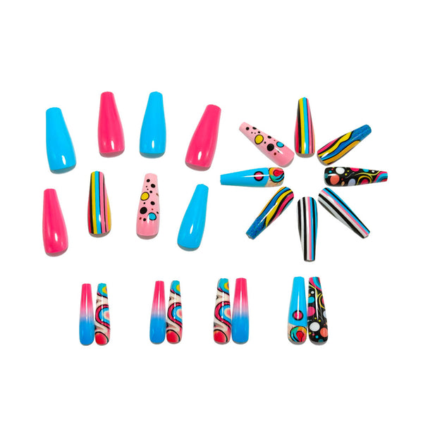 12 Sizes-24 Pcs Press On Nails Y1579