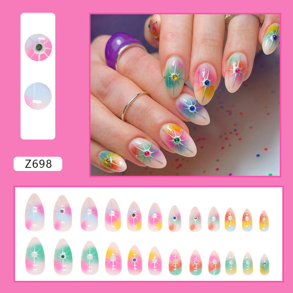12 Sizes-24 Pcs Press On Nails Z698